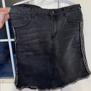 Black with jewel detail denim skirt